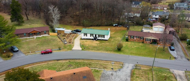 aerial view with a residential view