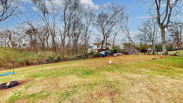 view of yard with fence