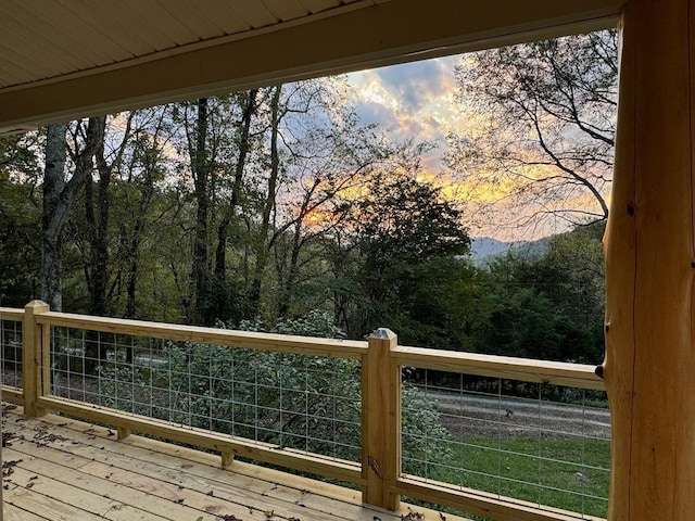 view of deck at dusk