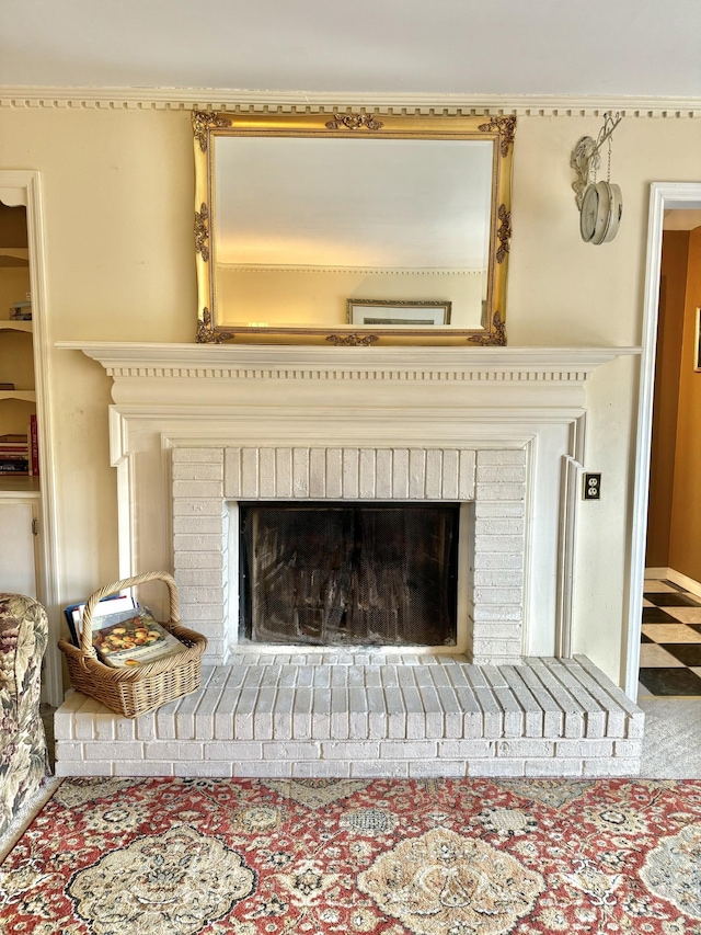 details with a fireplace