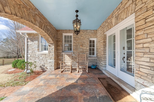 view of patio / terrace featuring french doors