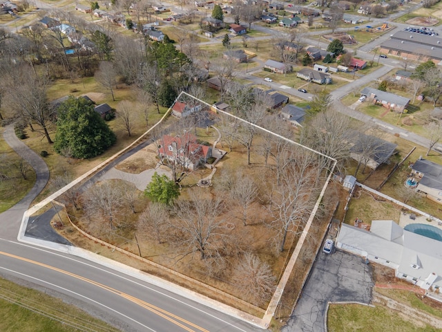 drone / aerial view with a residential view