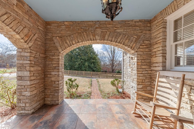 view of patio with fence