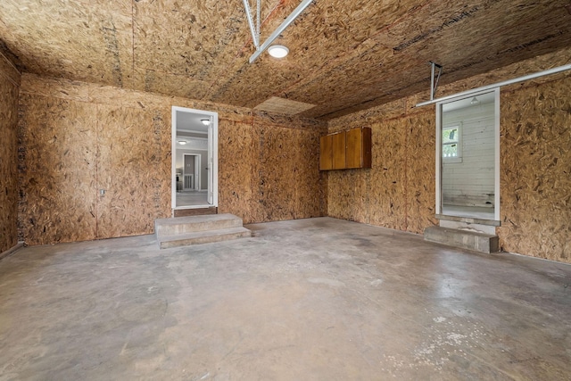 interior space with a garage