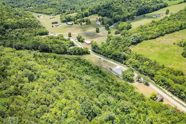 aerial view with a rural view and a forest view