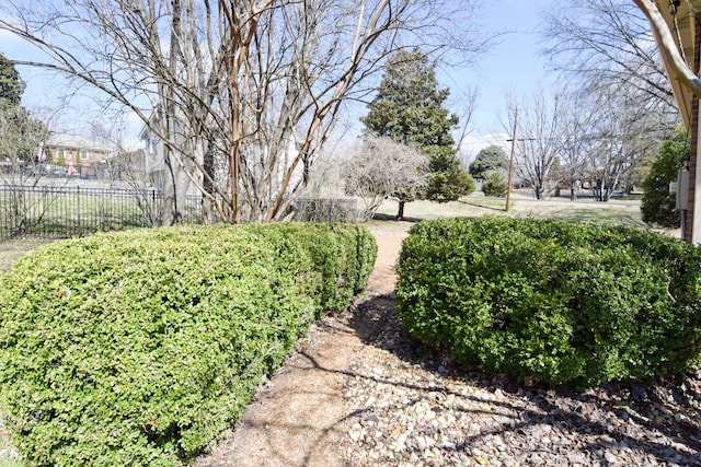 view of yard with fence