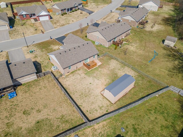 bird's eye view with a residential view