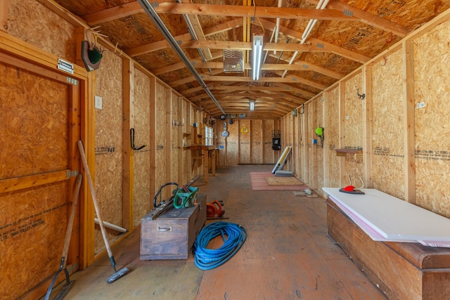 storage room with a garage