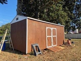 view of shed