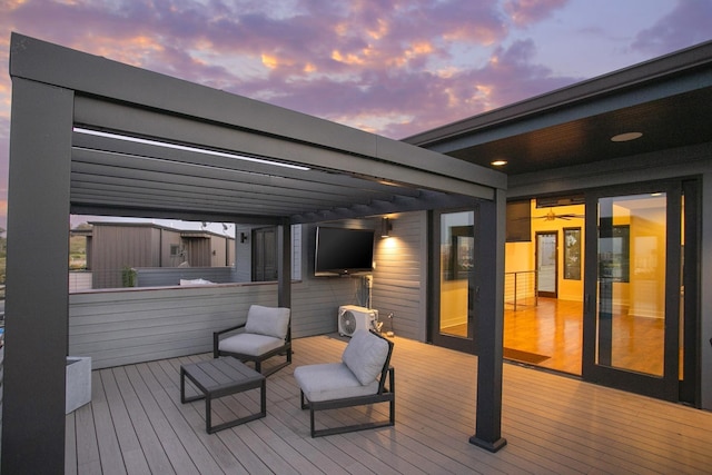 view of deck at dusk