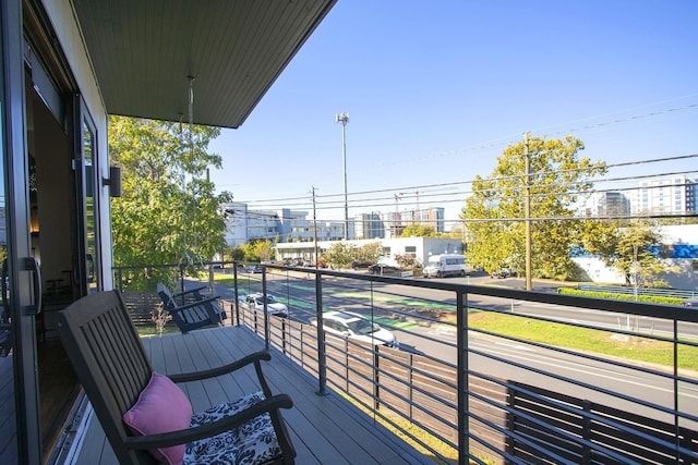 balcony with a city view