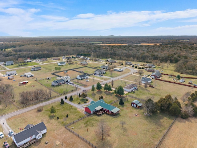 drone / aerial view with a rural view