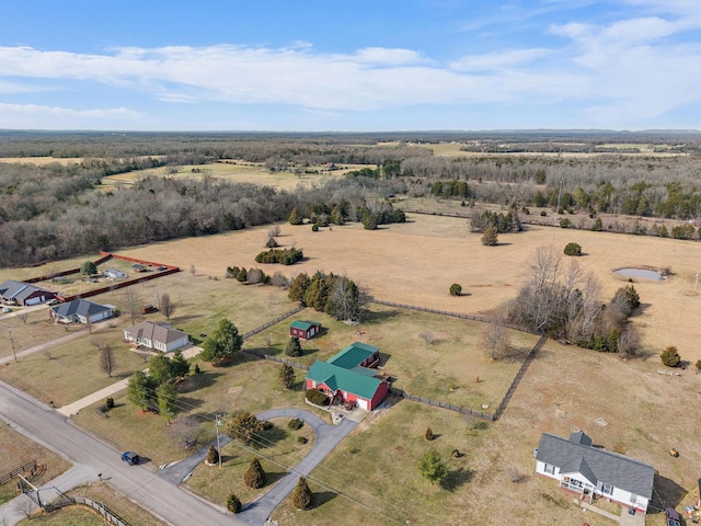 bird's eye view with a rural view