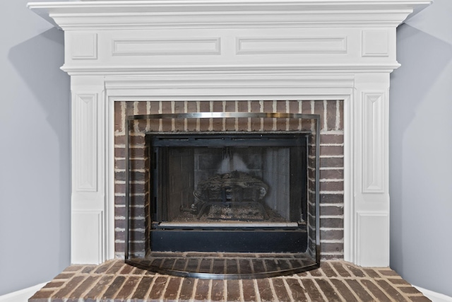 details with a fireplace