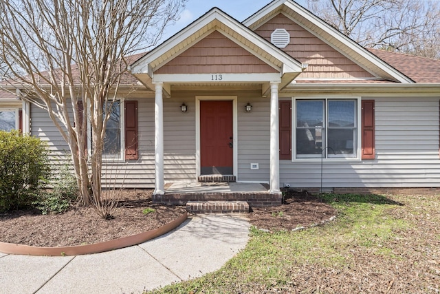 view of front of home featuring roof with shingles