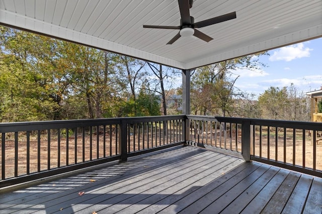 deck with ceiling fan