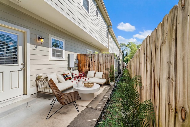 view of patio with a fenced backyard