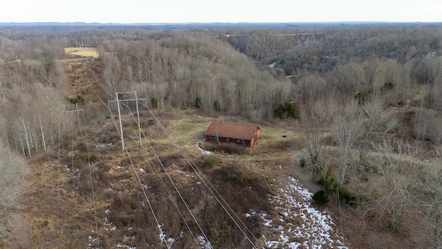 aerial view with a rural view and a view of trees