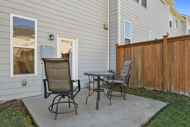 view of patio with fence