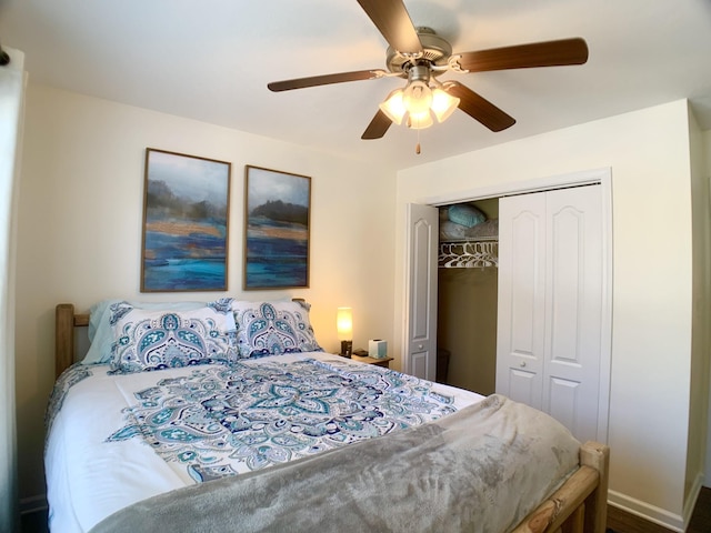 1016 Sunset Dr, Clarksville, TN 37040 - bedroom with a closet and ceiling fan