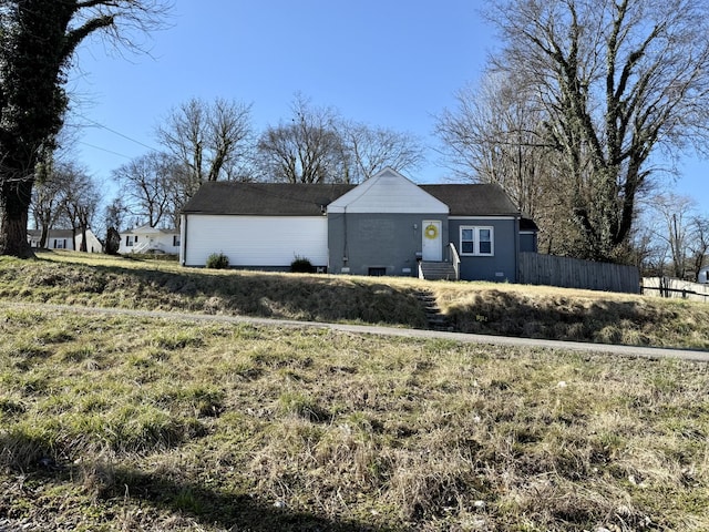 view of front of home with fence