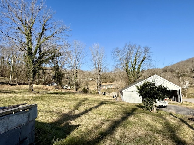 view of yard with driveway