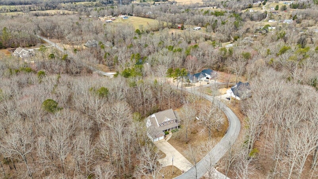 birds eye view of property with a rural view