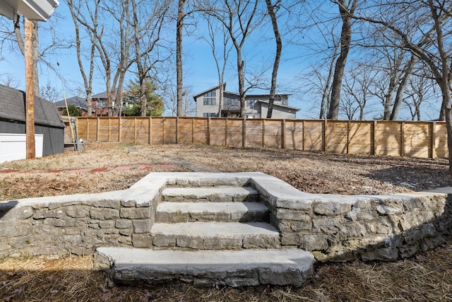 view of yard with fence