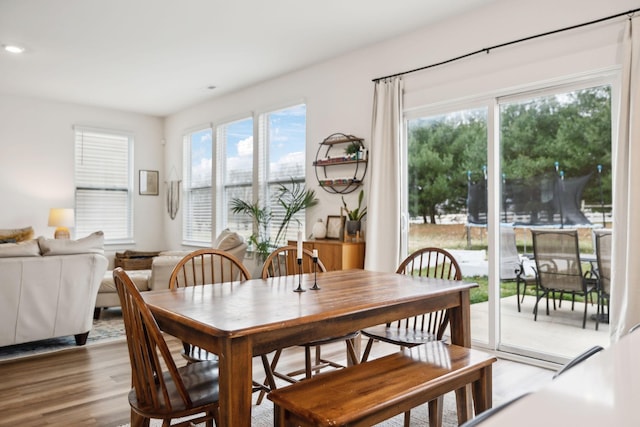 dining room with wood finished floors