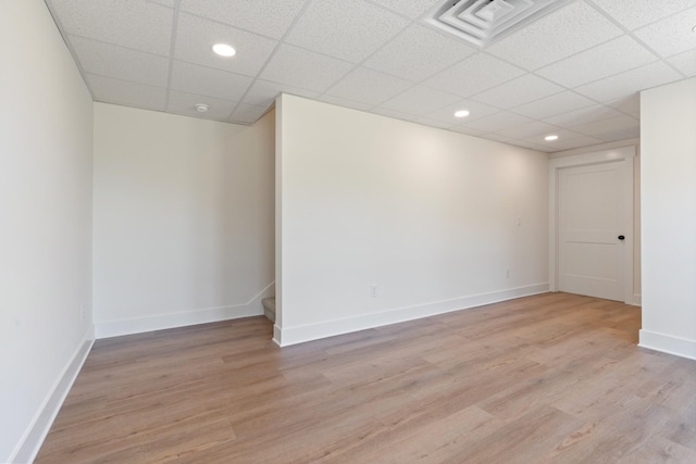 856 Tucker Rd, Dickson, TN 37055 - unfurnished room with light wood-style floors, a paneled ceiling, and recessed lighting