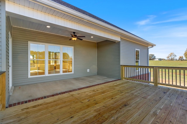 856 Tucker Rd, Dickson, TN 37055 - wooden terrace with a ceiling fan