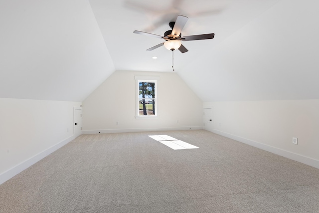 856 Tucker Rd, Dickson, TN 37055 - bonus room with vaulted ceiling, light colored carpet, and ceiling fan