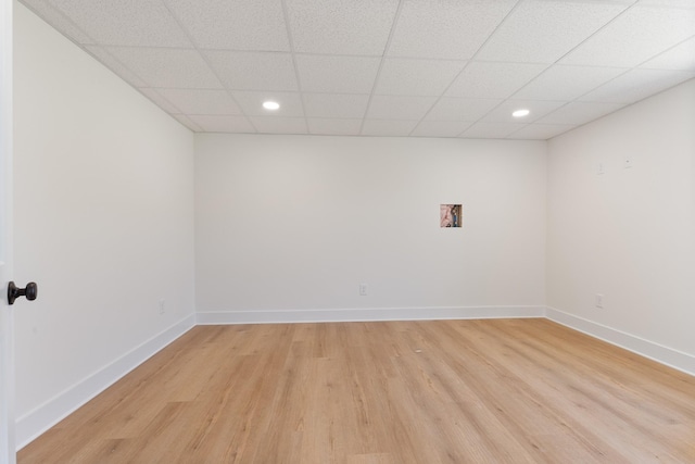 856 Tucker Rd, Dickson, TN 37055 - spare room with a paneled ceiling, light wood-style floors, and recessed lighting