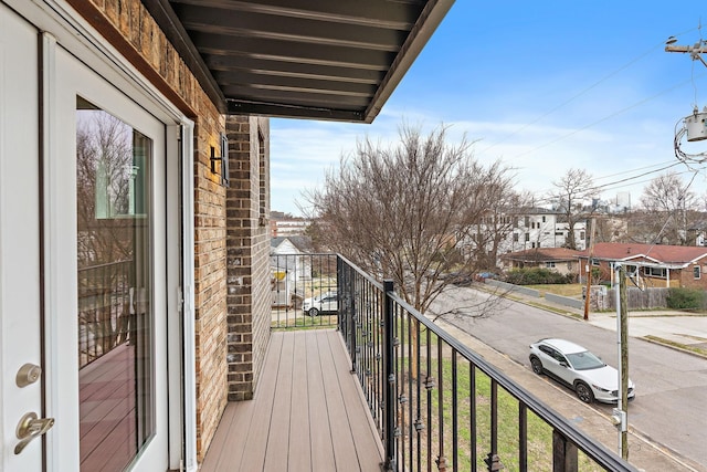 balcony with a residential view