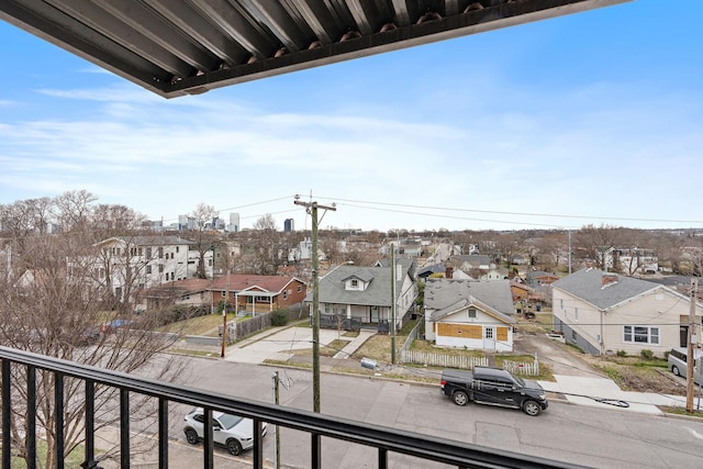 balcony with a residential view