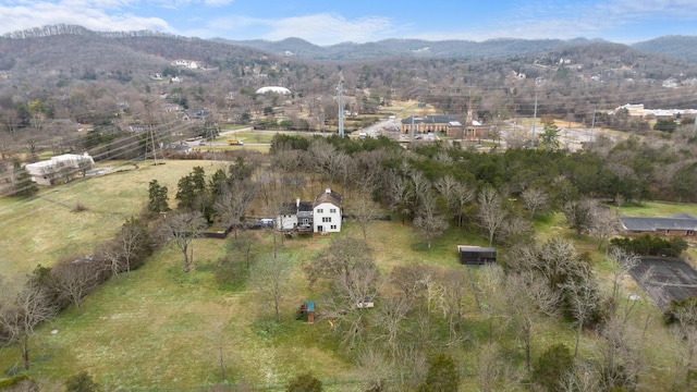 aerial view featuring a mountain view