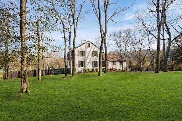 view of yard with fence