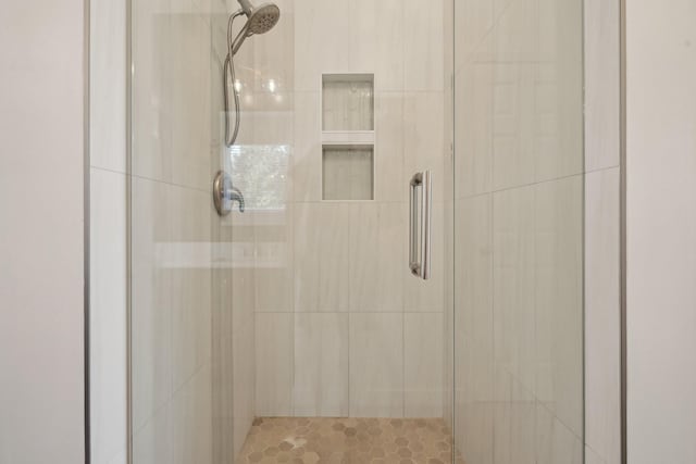 bathroom with a stall shower