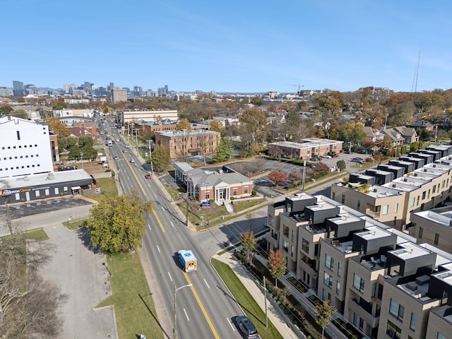 aerial view with a city view