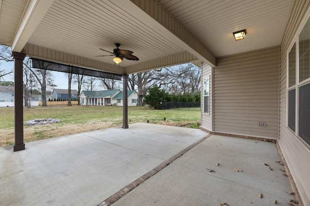 view of patio with a ceiling fan