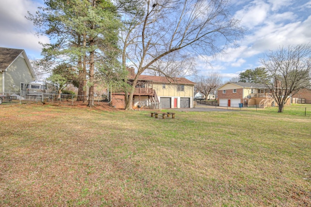 view of yard with fence