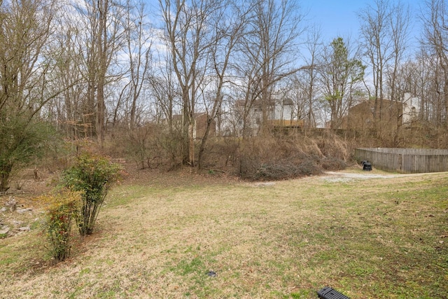 view of yard featuring fence