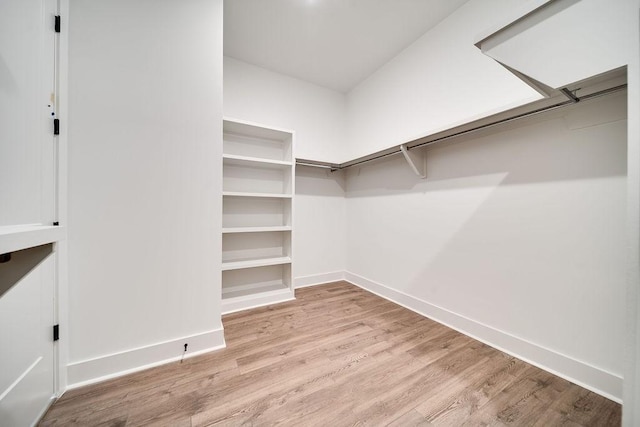 spacious closet featuring wood finished floors