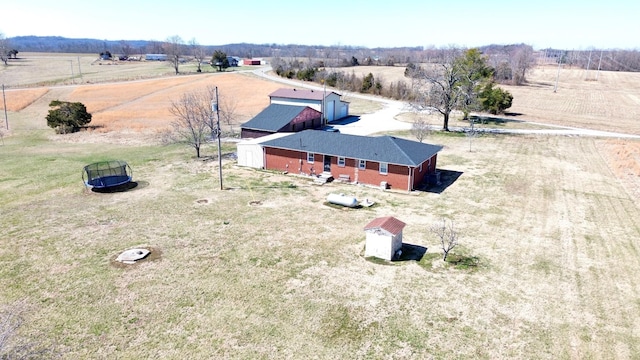 drone / aerial view with a rural view