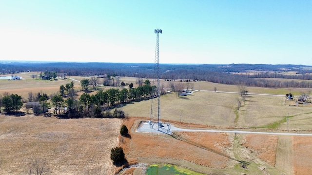 aerial view with a rural view