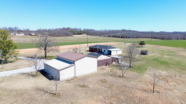 aerial view featuring a rural view