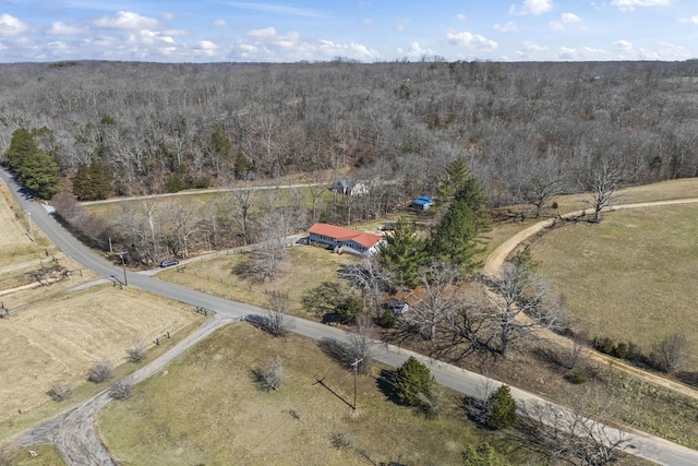 drone / aerial view with a rural view