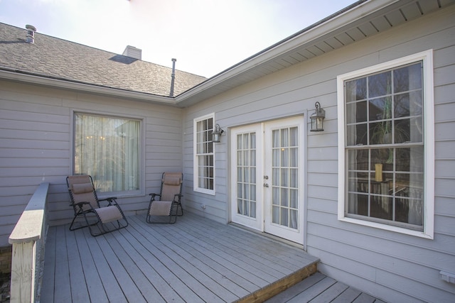 deck featuring french doors