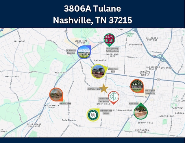 3806 Tulane Ct Unit A, Nashville, TN 37215 - map