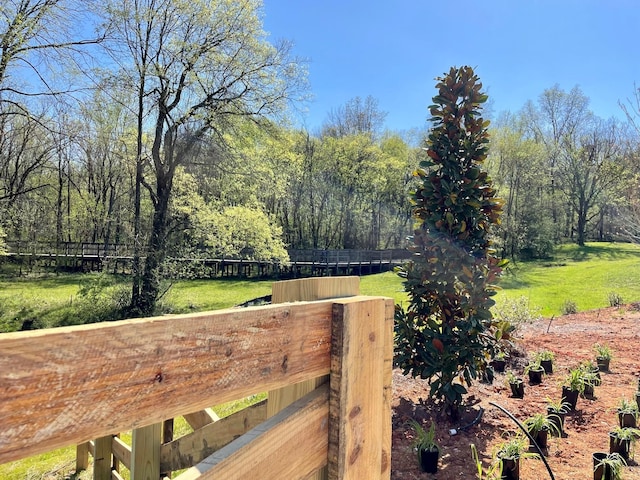 view of yard featuring fence